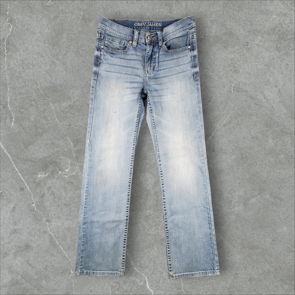 Cody James Straight Leg Jeans Mens 29x32 Light Wash Distressed Cotton Blend